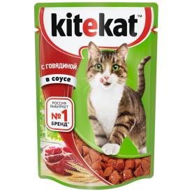 Корм для кошек влажный Kitekat с Говядиной в соусе по-домашнему 85 г