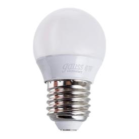 Лампа светодиодная LED 6вт 230в 2700К Е27 G45 теплый мат.шар Gauss 53216