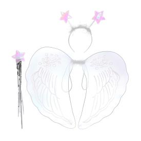 Карнавальный набор из трех предметов "Ангел" белый  (крылья, ободок, палочка) 1656-2