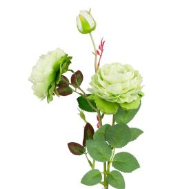 Цветок искусственный Роза зеленая из ткани (искусственный шелк, полиэтилен) 61х10х10 см