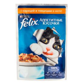 Корм для кошек влажный Felix Курица томат в желе 85 г
