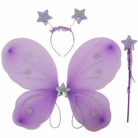 Набор карнавальный Фея сказок (крылья, ободок, палочка) фиолетовый