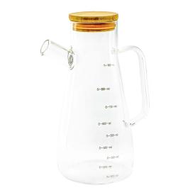 Бутылка для специй стеклянная Хай-Тек с бамбуковой крышкой 500 мл 359-0237