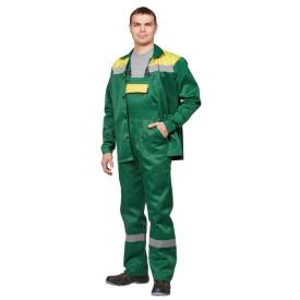 Костюм Стандарт куртка, брюки зеленый с желтым СОП р.104-108/170-176