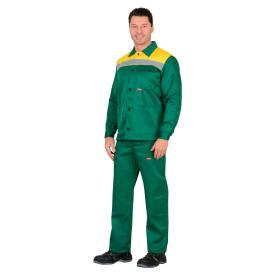 Костюм Стандарт куртка, брюки зеленый с желтым СОП р.120-124/182-188