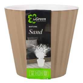 Горшок для цветов Sand со вставкой молочный шоколад d19 см 3,3 л