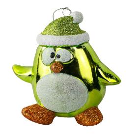 Ёлочная игрушка Весёлый пингвинёнок 11х6х11 см зеленый