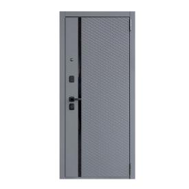 Дверь металл ДК 80 Софт графит Белый снег 860х2050 мм R