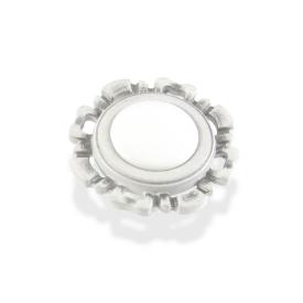 Ручка-кнопка FВ-033 000 серебро прованс / 9003 белый матовый