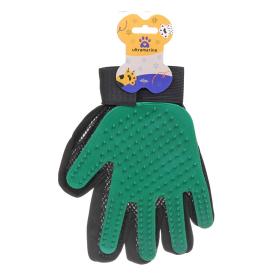 Расческа-перчатка для собак и кошек Лапки и Царапки зеленая