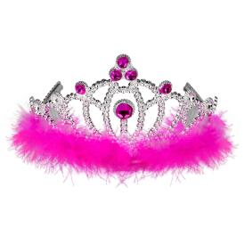 Корона карнавальная пластиковая Принцесса Нежность цветной пух
